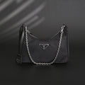 Prada Re-Edition 2005 Nylon Shoulder Bag – Black - Black with Silver-Tone Hardware