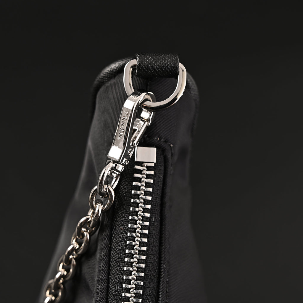 Prada Re-Edition 2005 Nylon Shoulder Bag – Black - Black with Silver-Tone Hardware