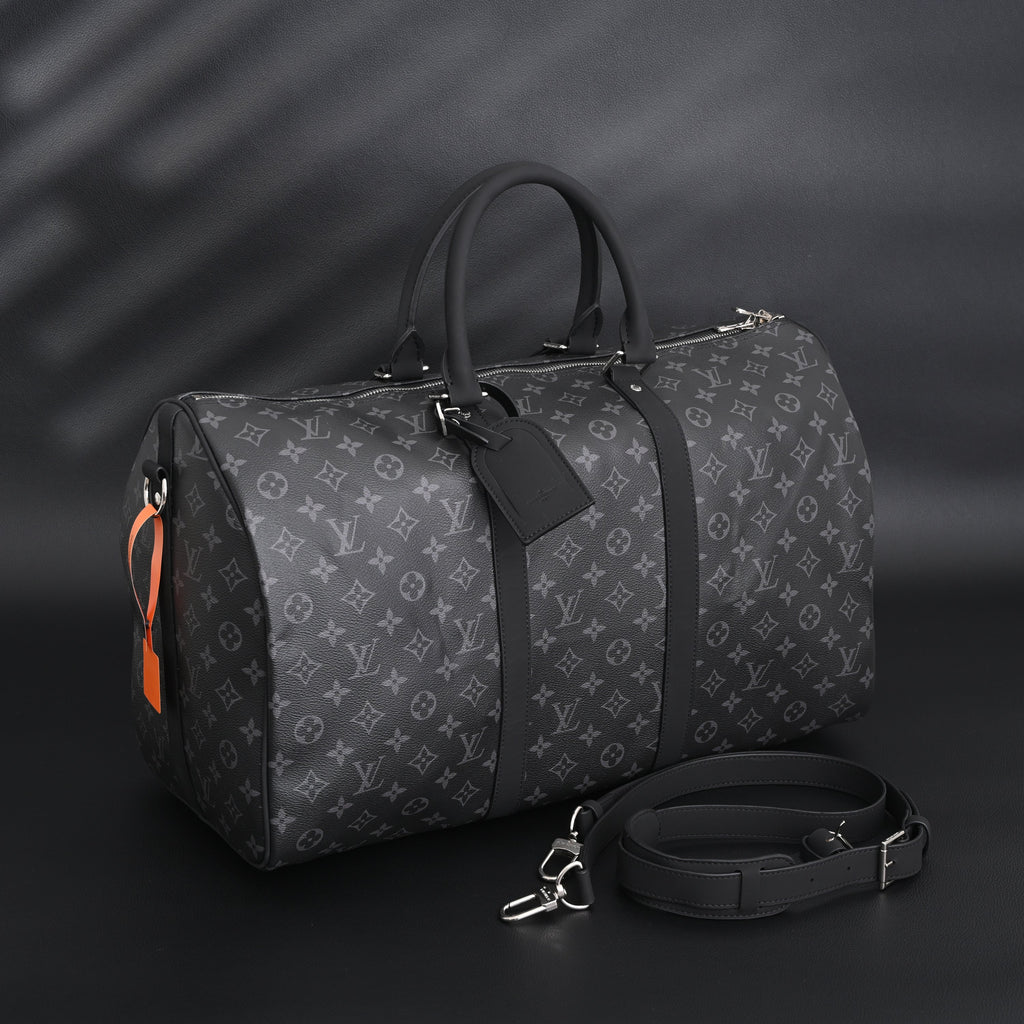Louis Vuitton Keepall Bandoulière 50 Monogram Eclipse Travel Bag