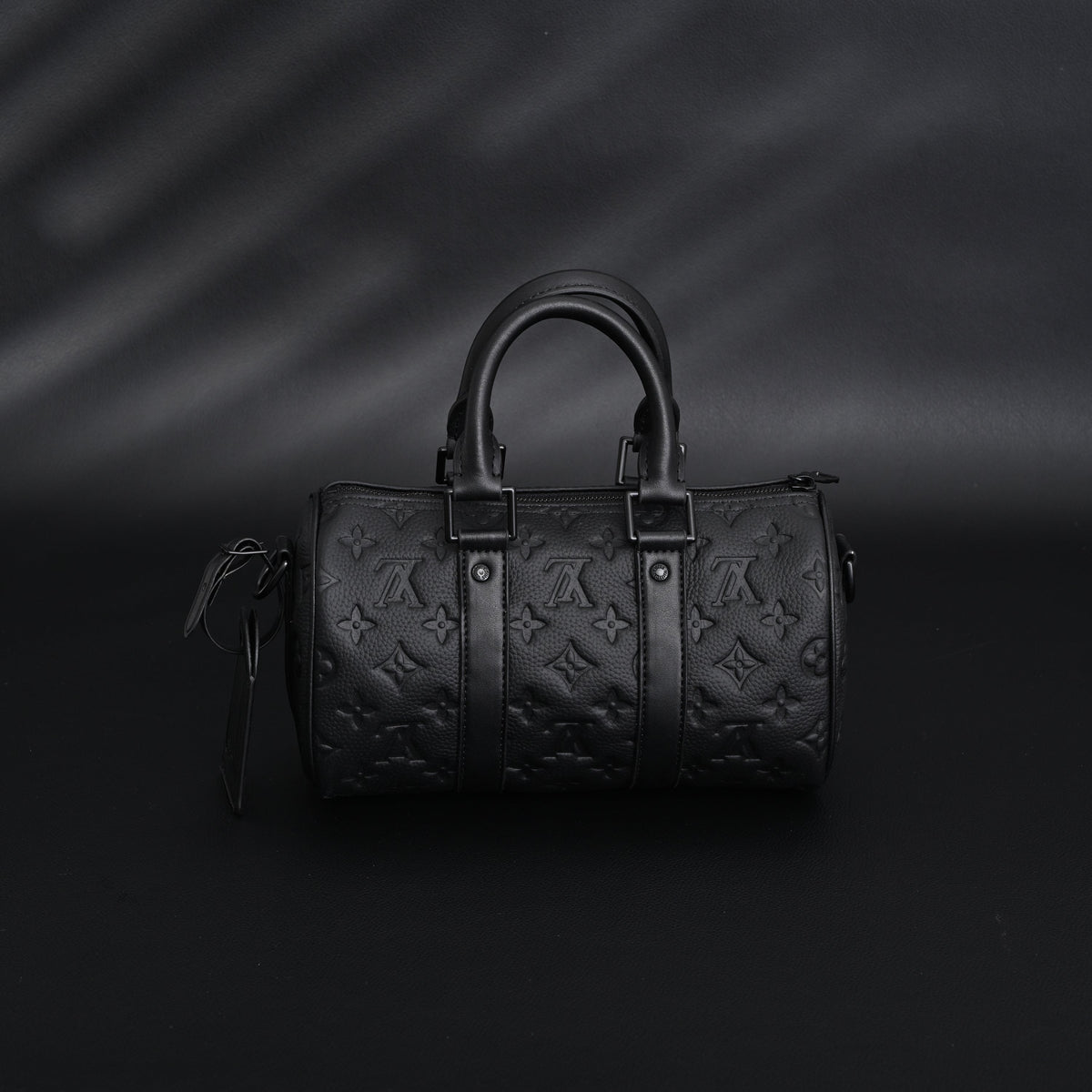 Louis Vuitton Keepall Bandoulière 50 – Monogram Shadow Black Leather Travel Bag