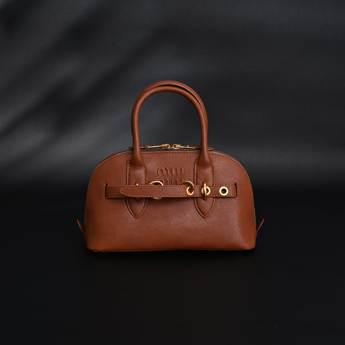 Gucci Horsebit 1955 Brown Leather Top Handle Bag - Classic Brown with Rich Texture