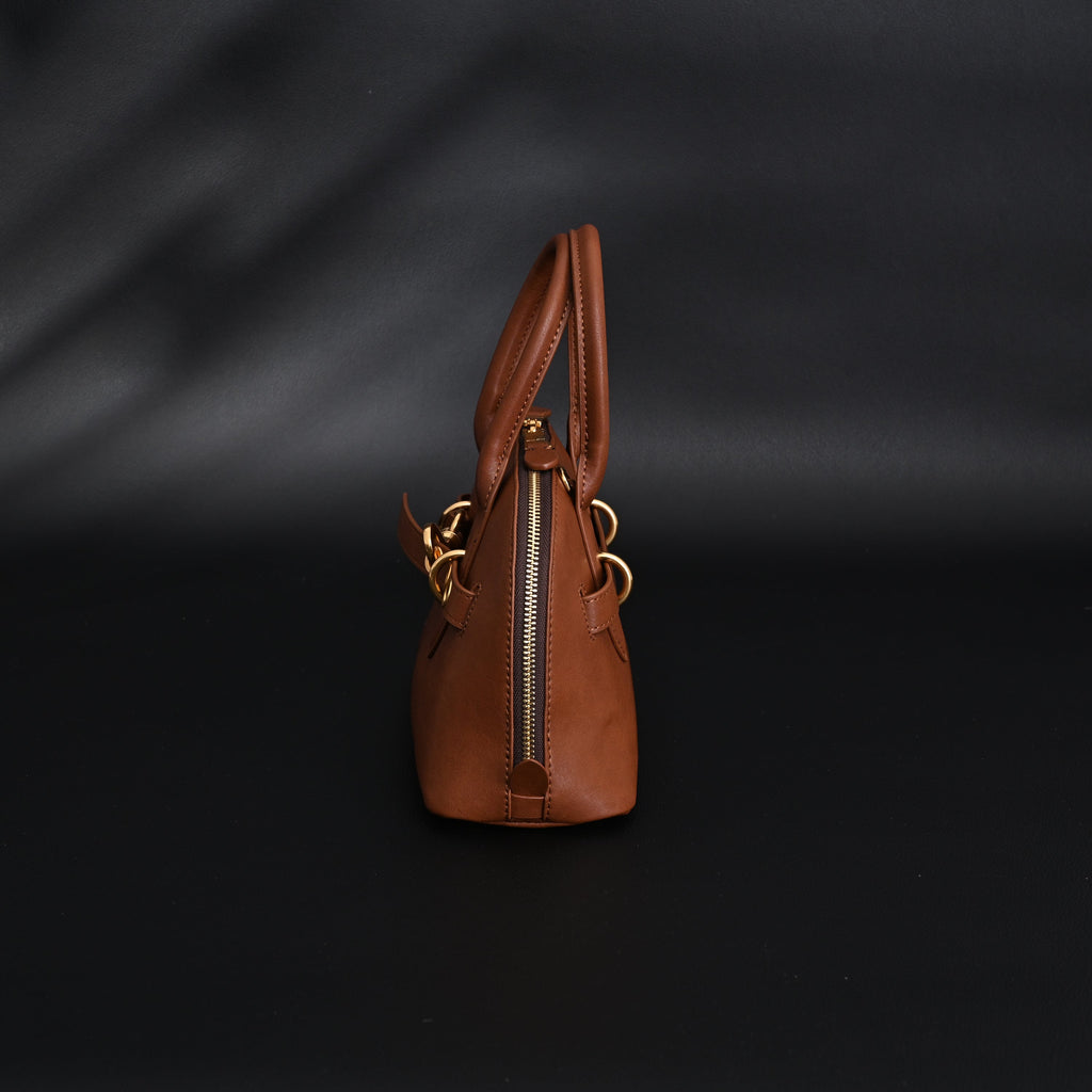 Gucci Horsebit 1955 Brown Leather Top Handle Bag - Classic Brown with Rich Texture