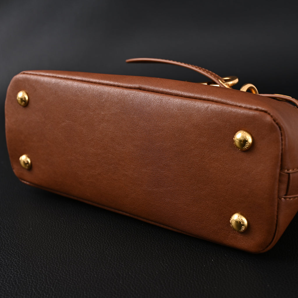 Gucci Horsebit 1955 Brown Leather Top Handle Bag - Classic Brown with Rich Texture