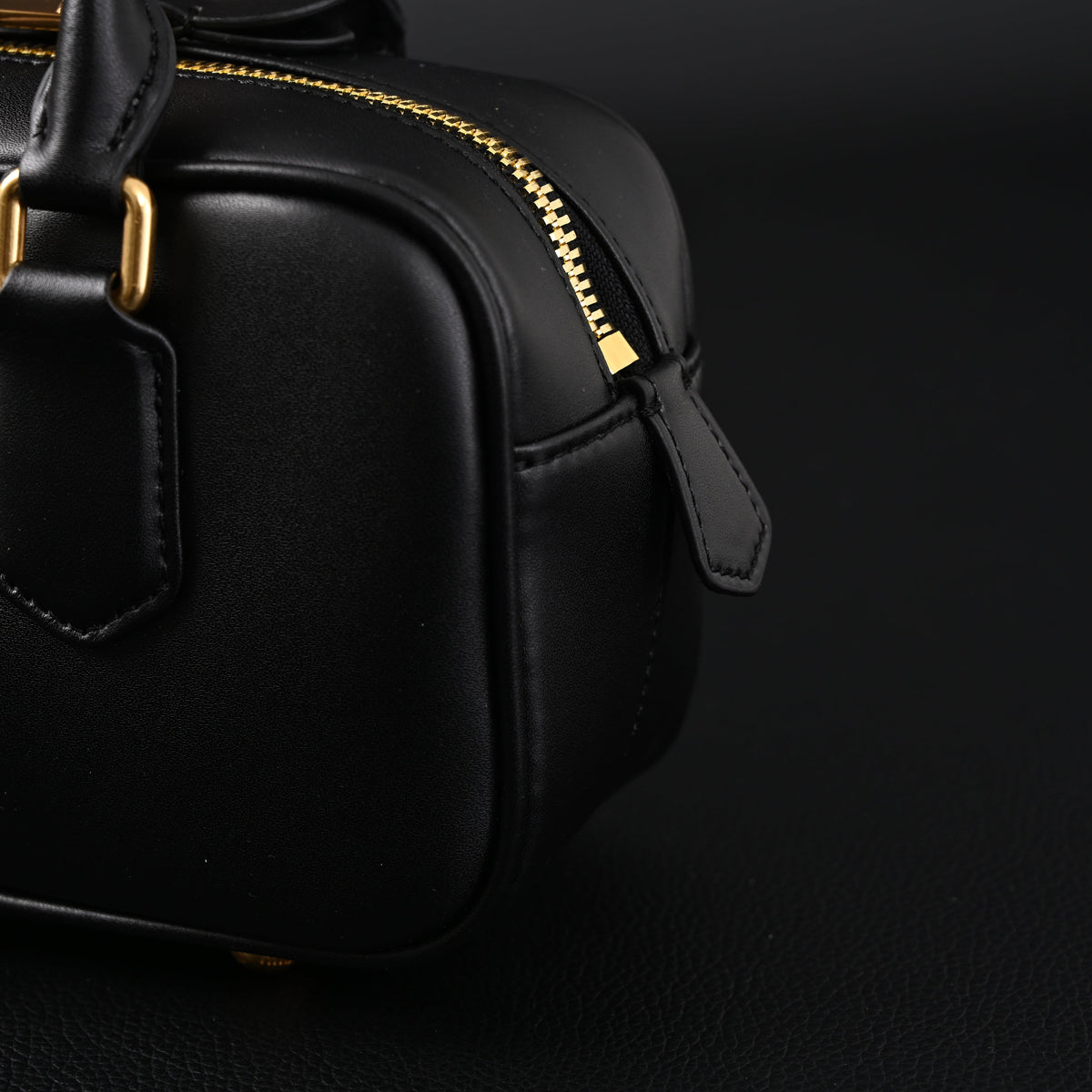 Miu Miu Leather Top Handle Satchel – Classic Black Satchel Bag