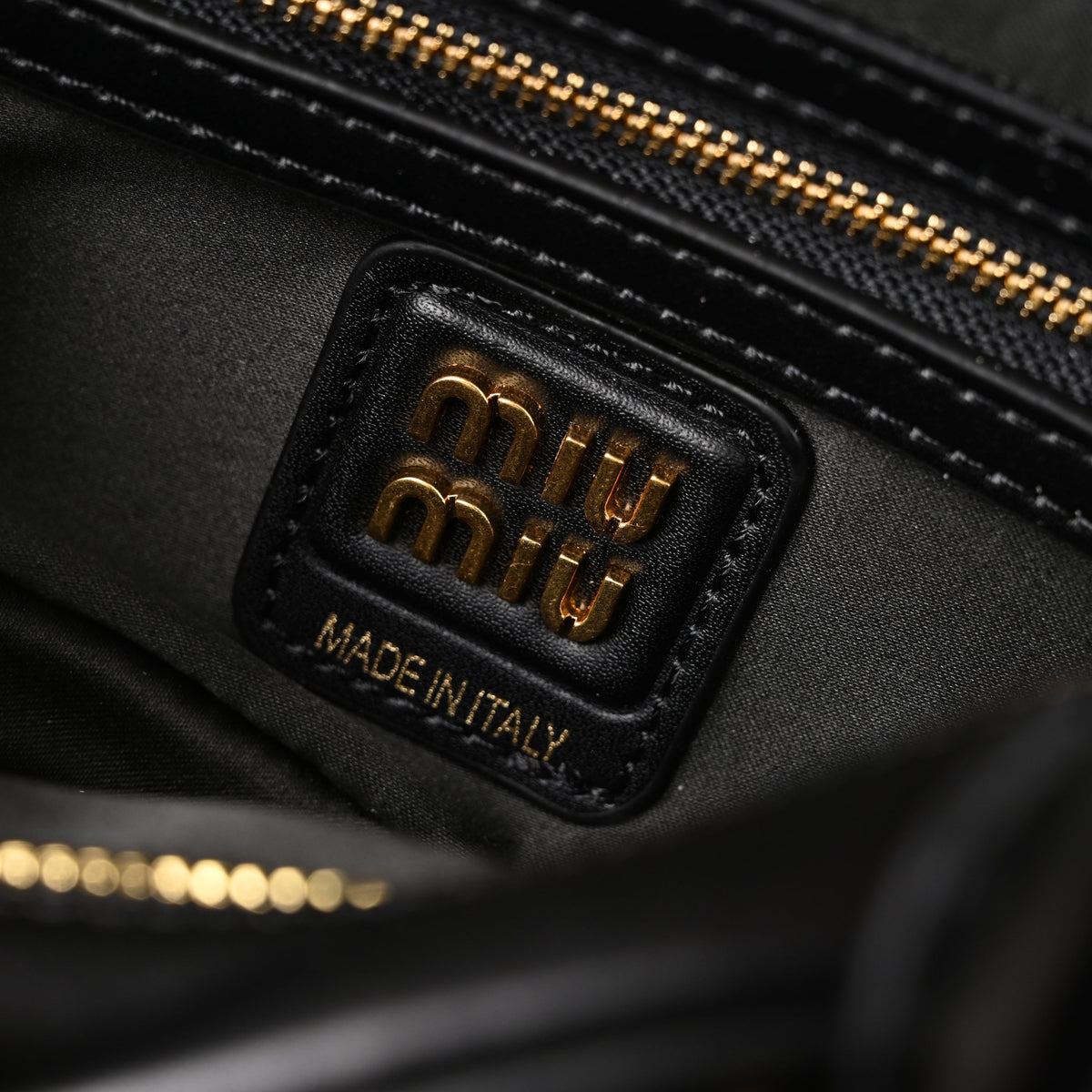 Miu Miu Black Matelassé Leather Satchel Bag – Mini Top Handle - Black with Gold-Tone Accents