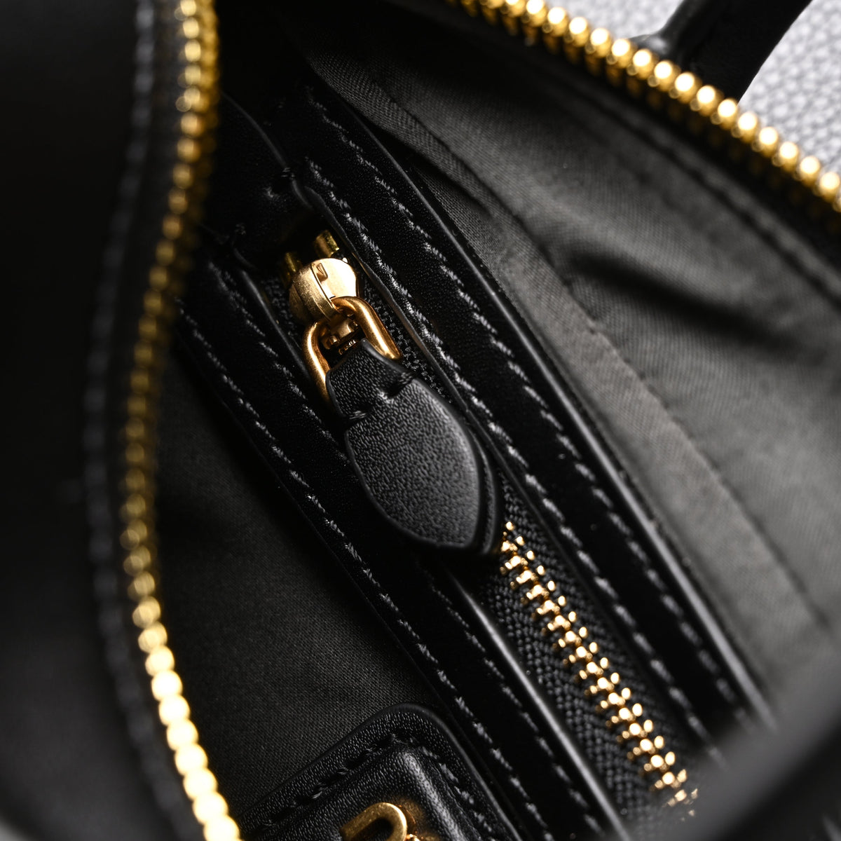 Miu Miu Black Matelassé Leather Satchel Bag – Mini Top Handle - Black with Gold-Tone Accents