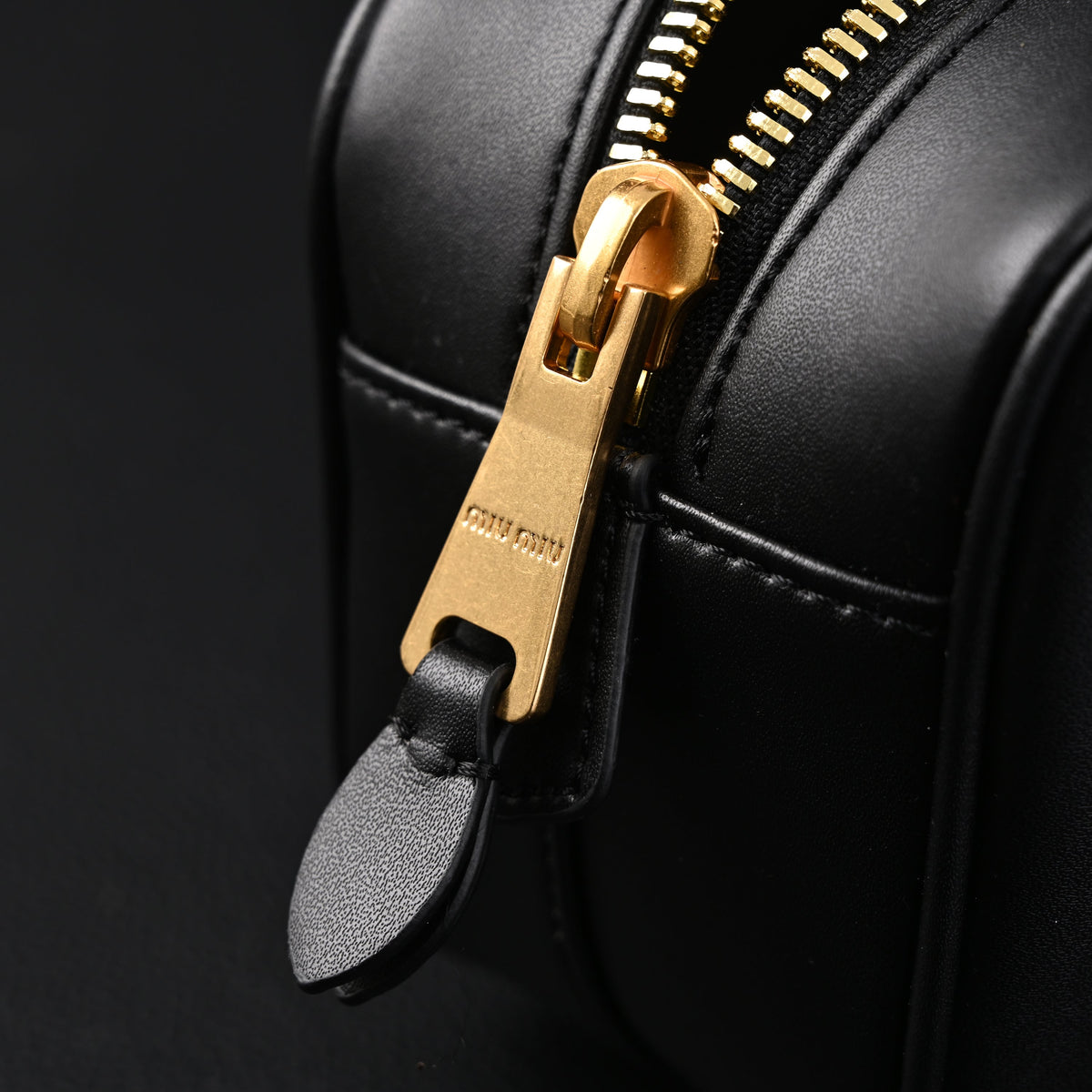 Miu Miu Black Matelassé Leather Satchel Bag – Mini Top Handle - Black with Gold-Tone Accents