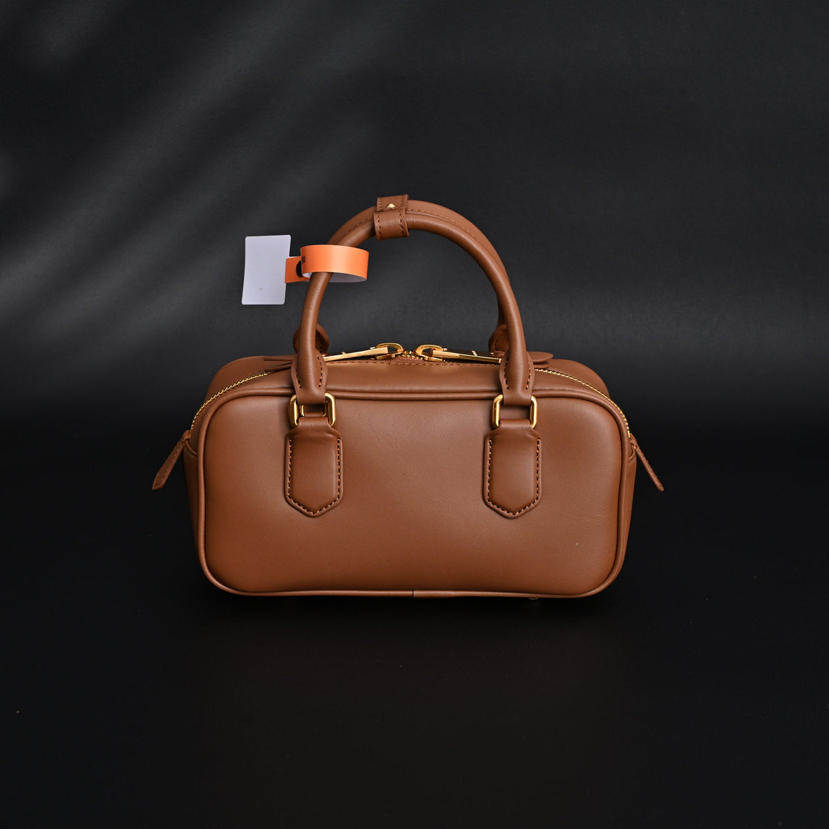 Miu Miu Leather Top Handle Satchel – Caramel Brown Satchel Bag