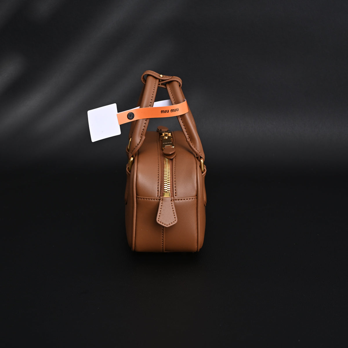 Miu Miu Leather Top Handle Satchel – Caramel Brown Satchel Bag