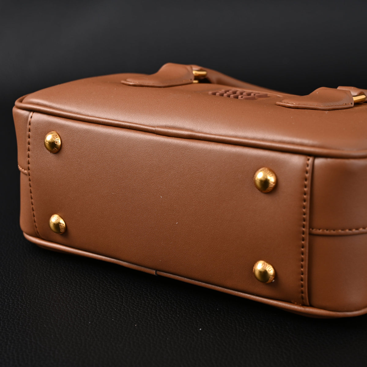 Miu Miu Leather Top Handle Satchel – Caramel Brown Satchel Bag