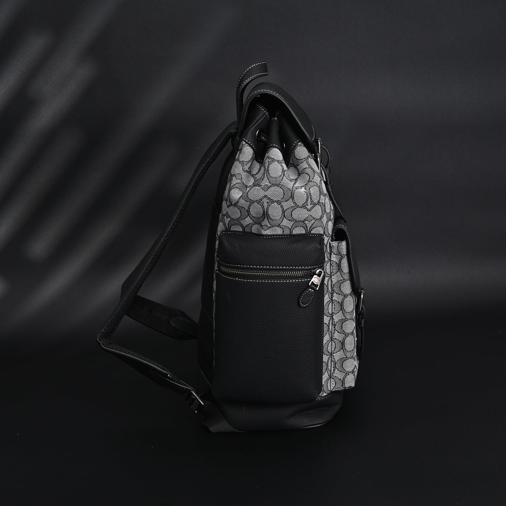 Coach Ch Sprint Backpack – Signature Canvas & Leather - Black / Grey Monogram