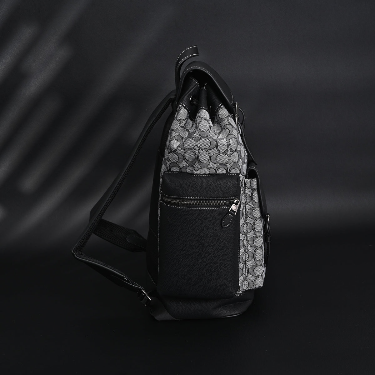 Coach Ch Sprint Backpack – Signature Canvas & Leather - Black / Grey Monogram