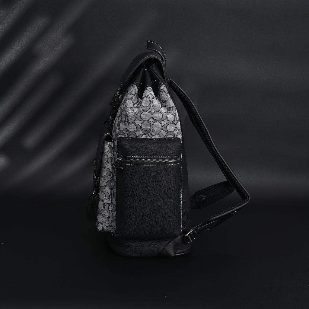 Coach Ch Sprint Backpack – Signature Canvas & Leather - Black / Grey Monogram