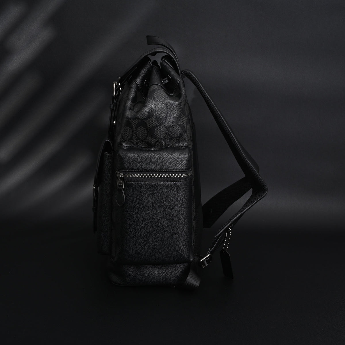 Coach Men's Leather Backpack – Black Signature Canvas