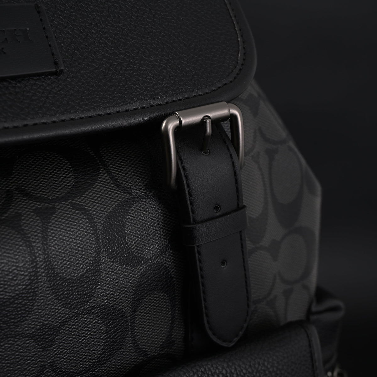 Coach Men's Leather Backpack – Black Signature Canvas