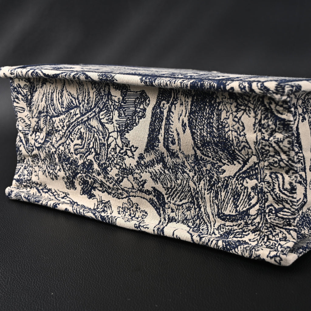 Dior Book Tote Bag – Blue Toile De Jouy Embroidery - Blue with Toile De Jouy Pattern