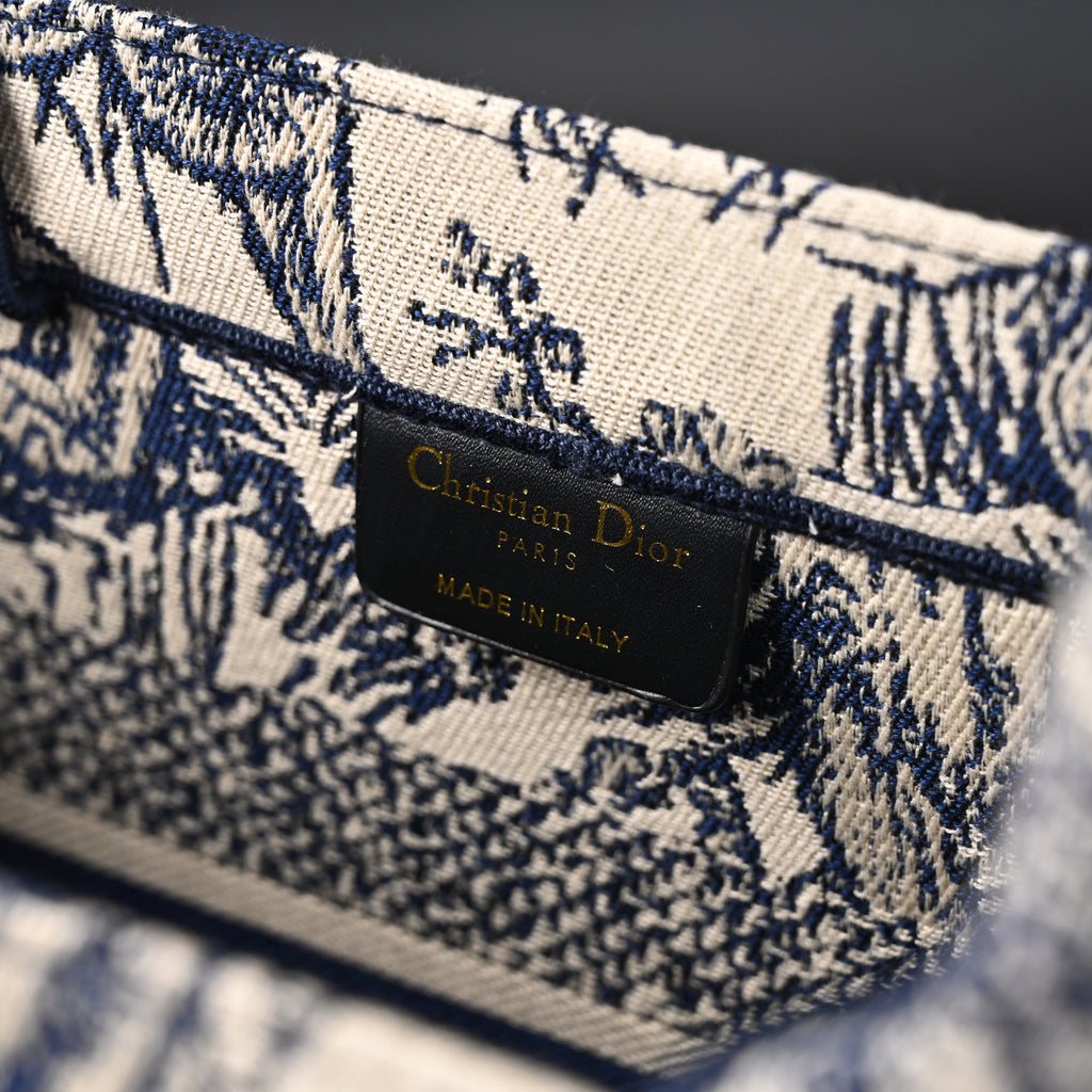 Dior Book Tote Bag – Blue Toile De Jouy Embroidery - Blue with Toile De Jouy Pattern