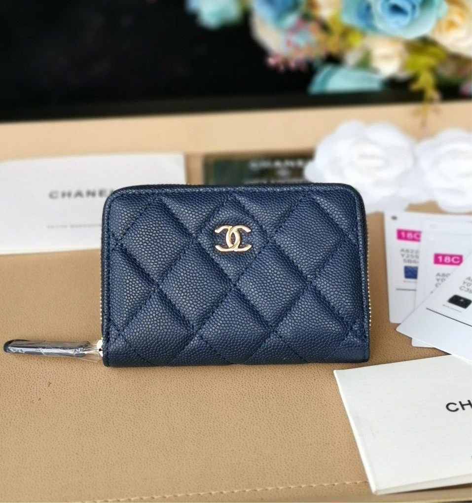 Chanel Coin Wallet Navy Blue