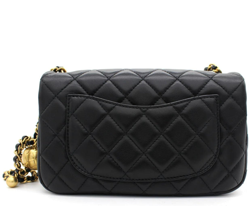 Chanel Pearl Crush Mini Rectangular Flap Bag - Black with Aged Gold-Tone Hardware