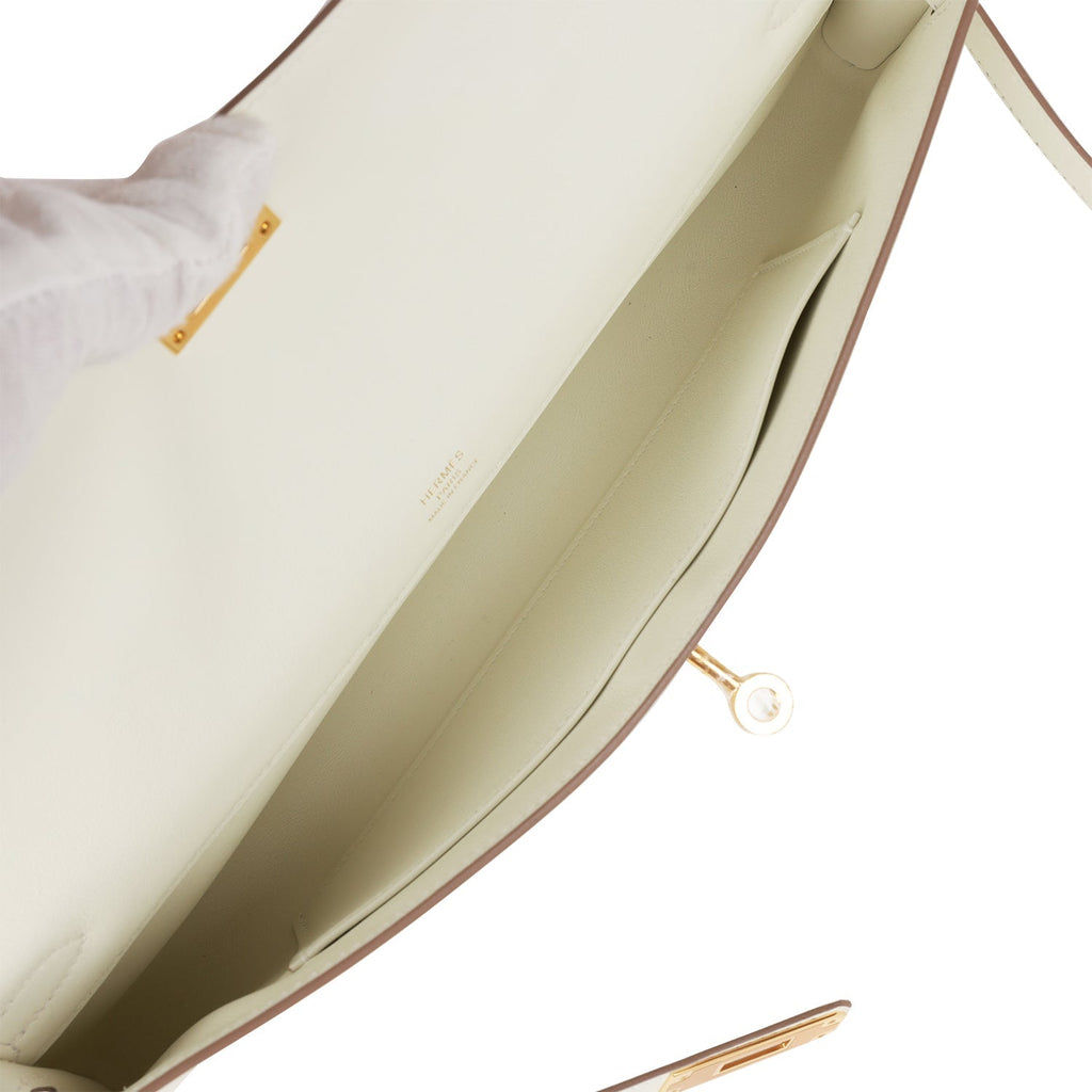 Hermès Kelly Cut Mushroom Swift Gold Hardware Clutch