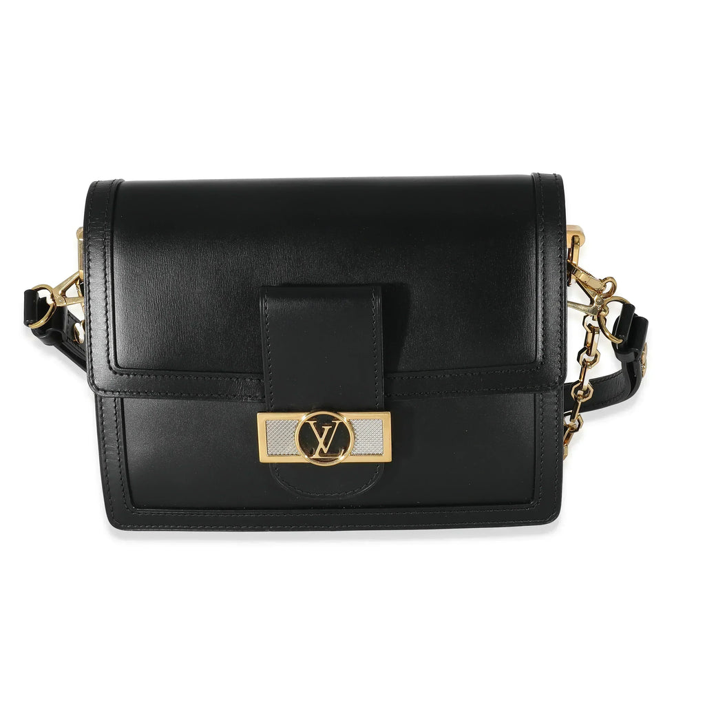 LV Dauphine MM Black Smooth Handbag