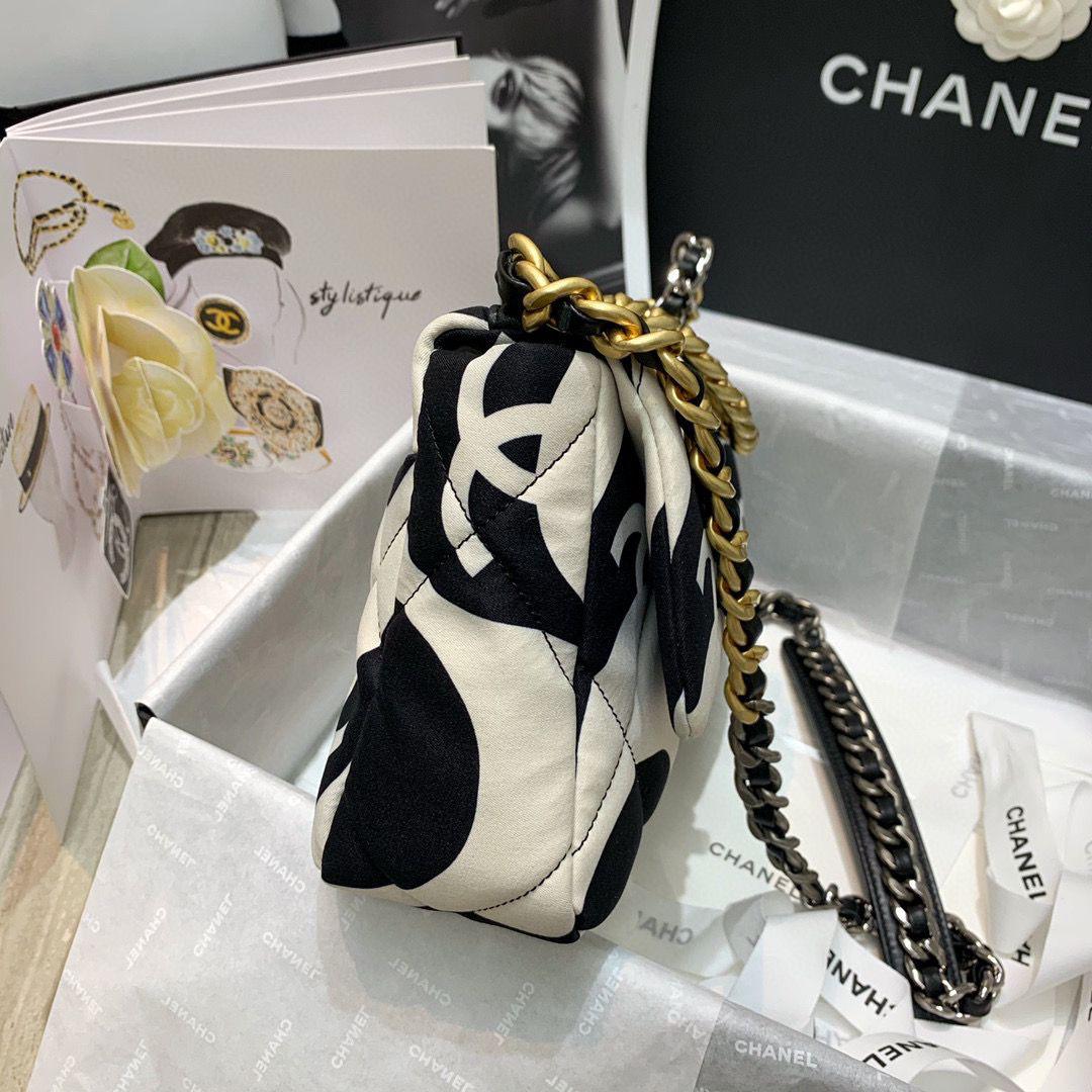 Chanel 19 Flap Bag Medium Black Ecru - Ecru and Black