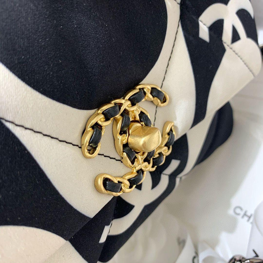Chanel 19 Flap Bag Medium Black Ecru - Ecru and Black