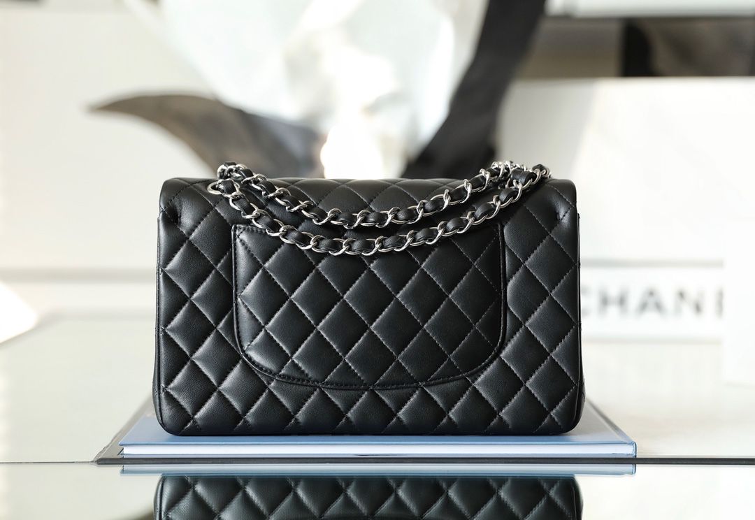 Chanel Timeless Classic Flap Bag Silver Hardware - Black