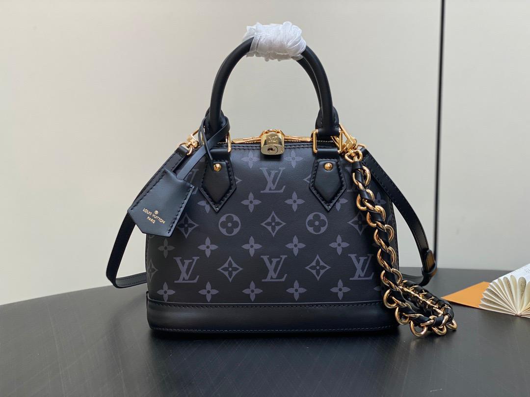 Louis Vuitton Alma BB Monogram Ink Handbag - Black