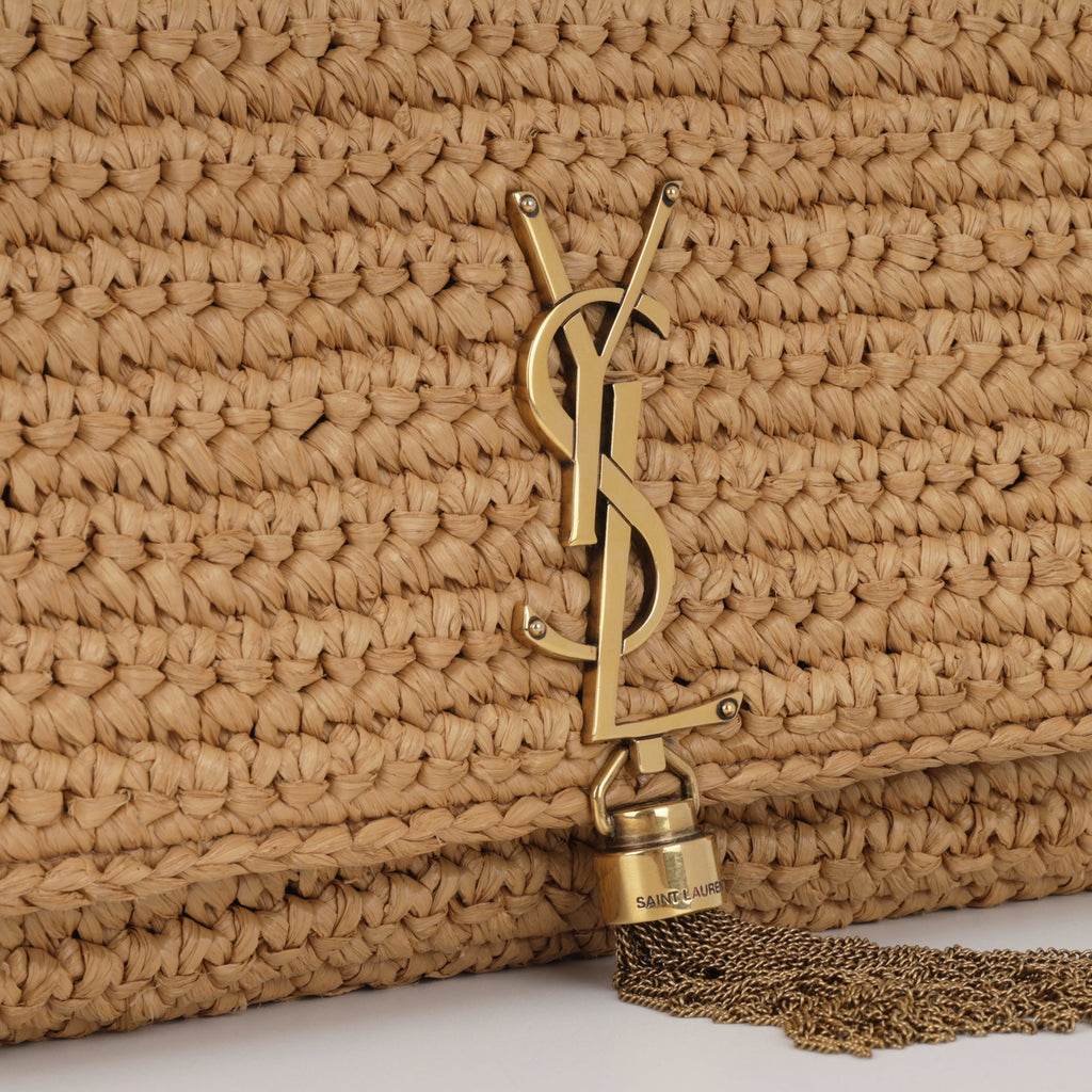 YSL Kate 99 Tassel in Raffia Shoulder Bag