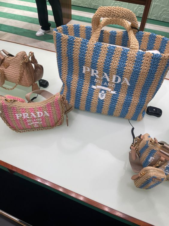 Prada Raffia Bag - Blue