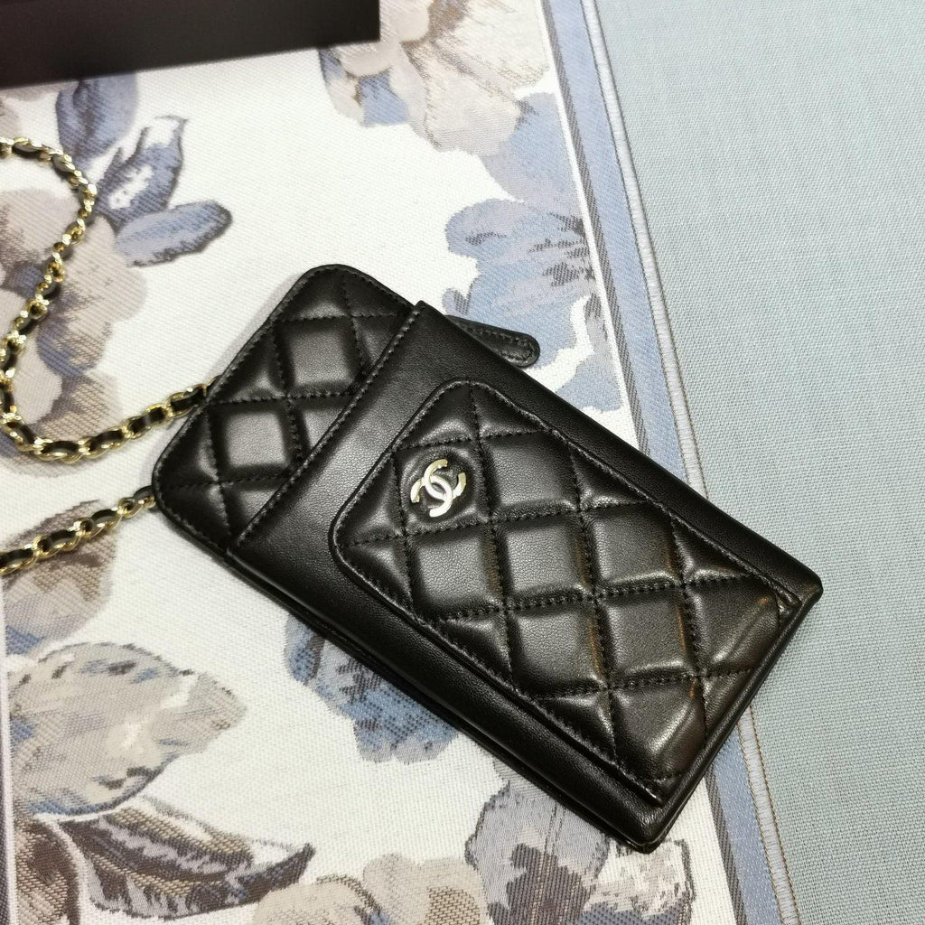 Chanel Lambskin Phone Holder Wallet