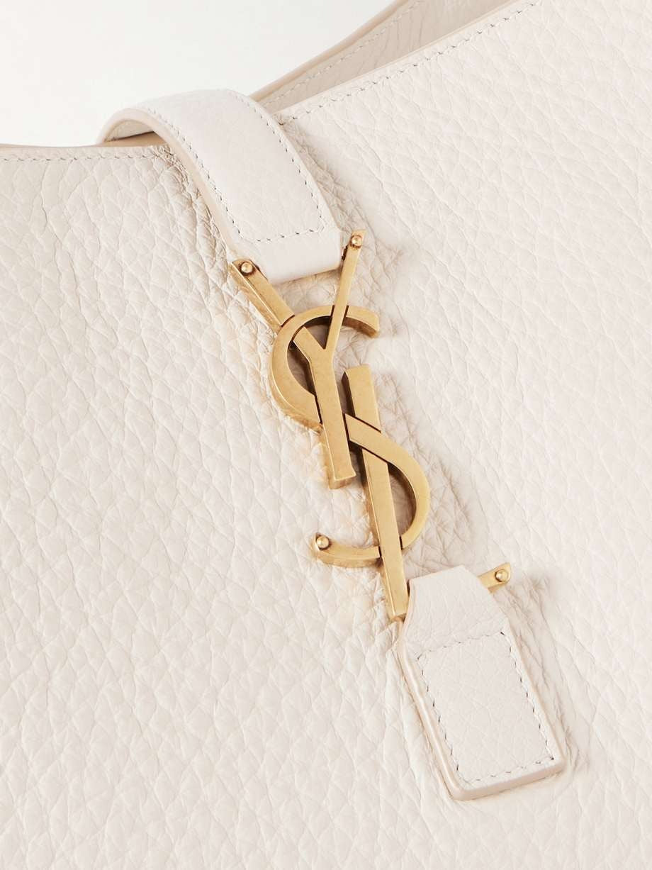 Saint Laurent Le 5 À 7 Bea Textured-Leather Tote - White