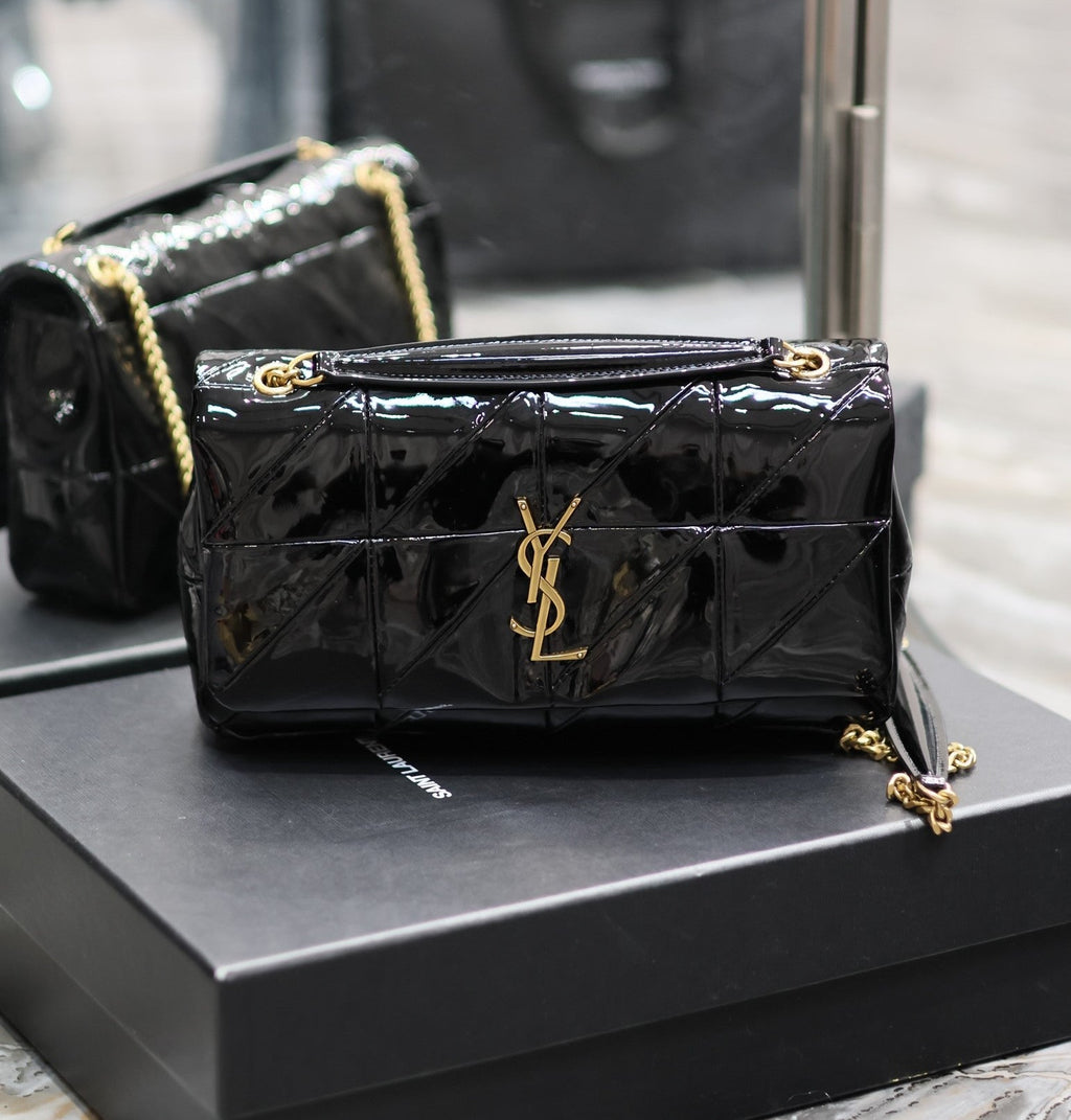 YSL Jaime Patent Black Bag
