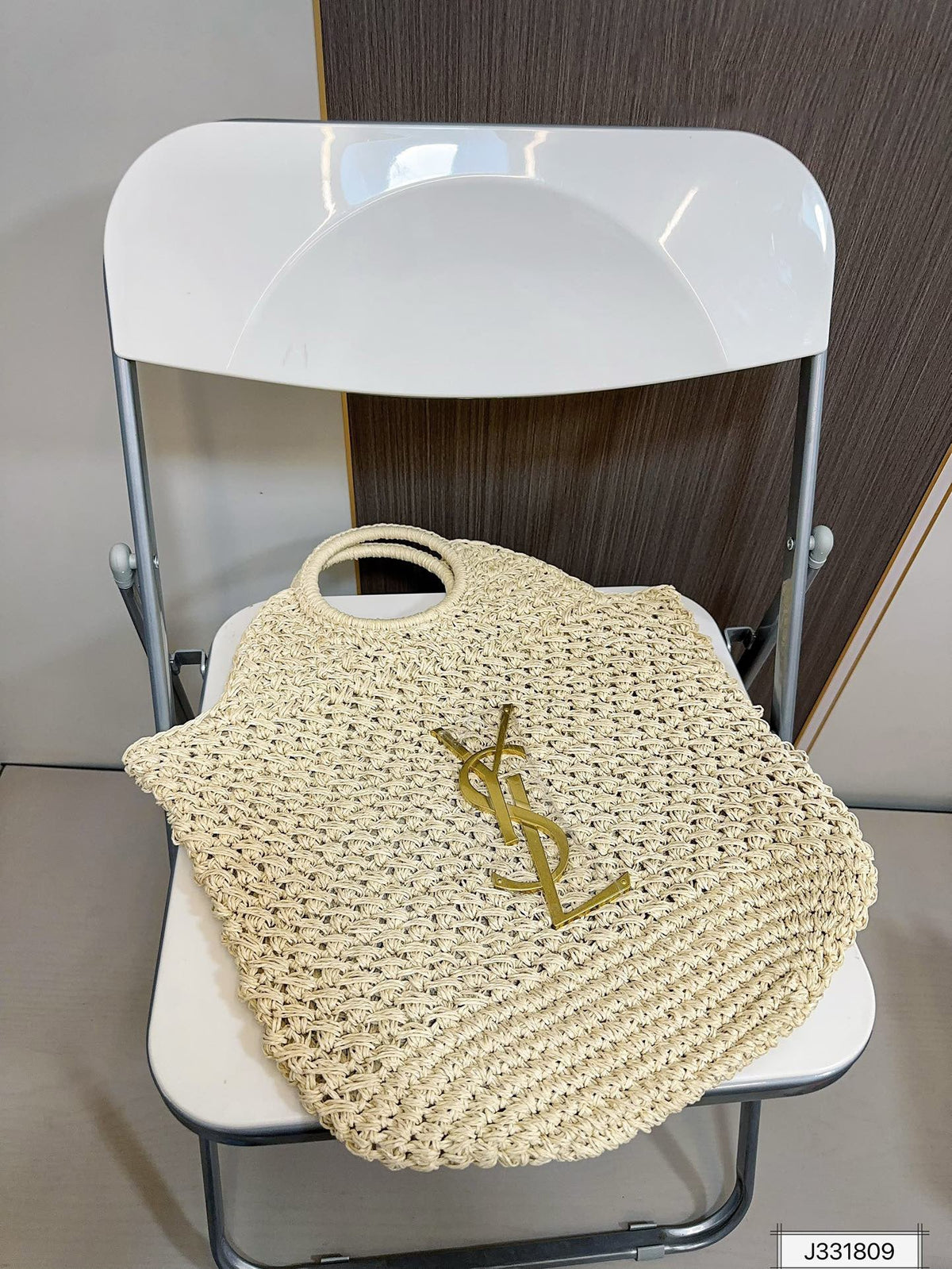 YSL Saint Laurent Summer Raffia Tote Bag