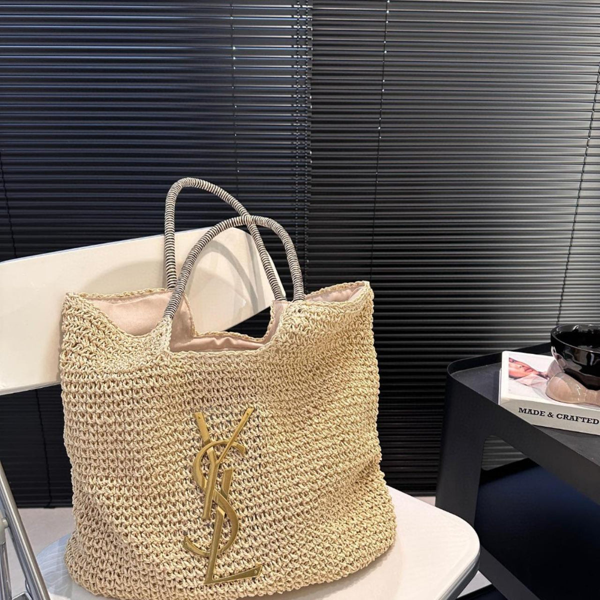 Saint Laurent YSL Raffia Bag