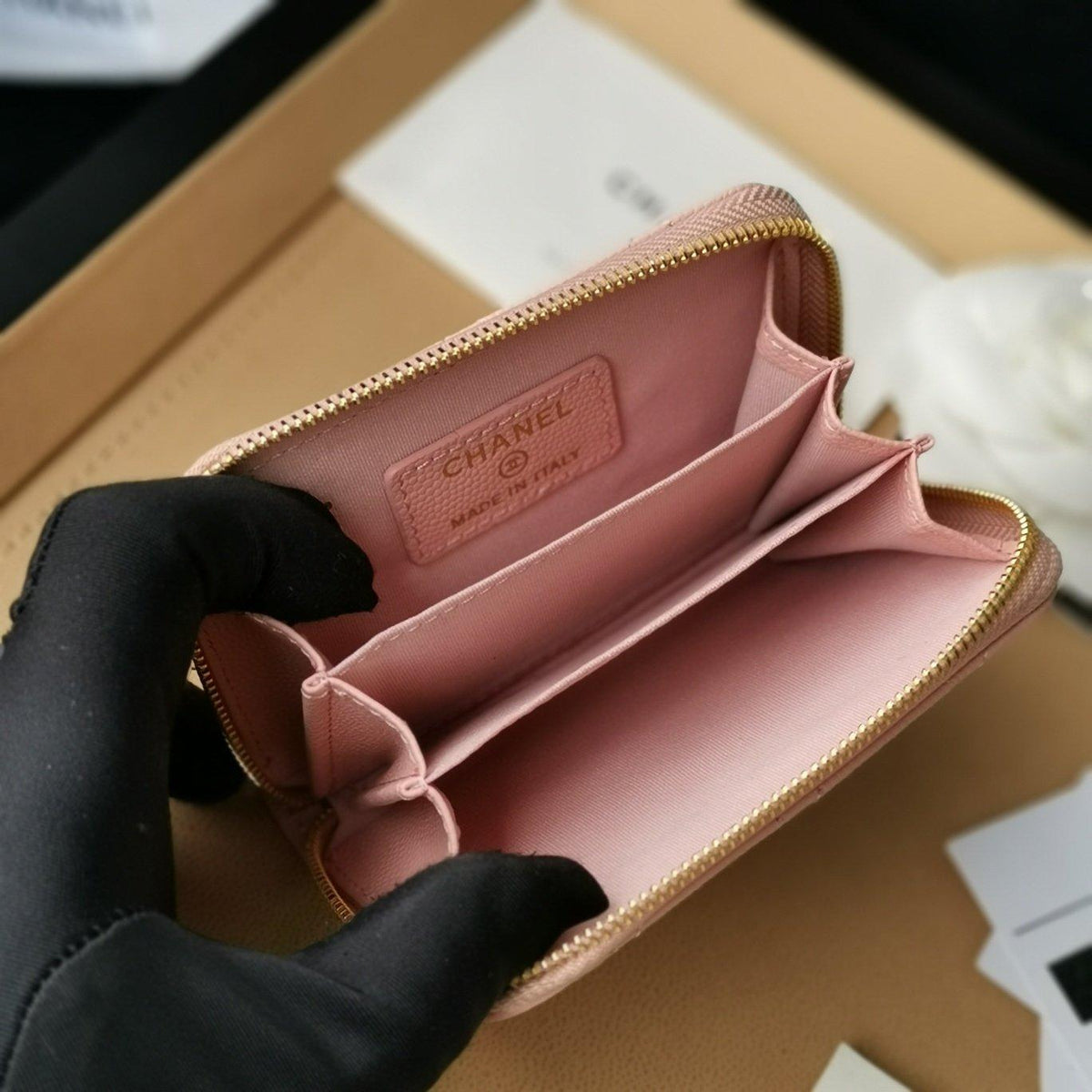 Chanel Navy Wallet Pink - Navy with Pink Accents