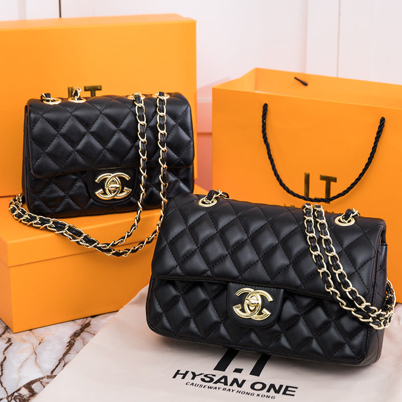 Chanel CF Classic Flap in Black Lambskin Handbag