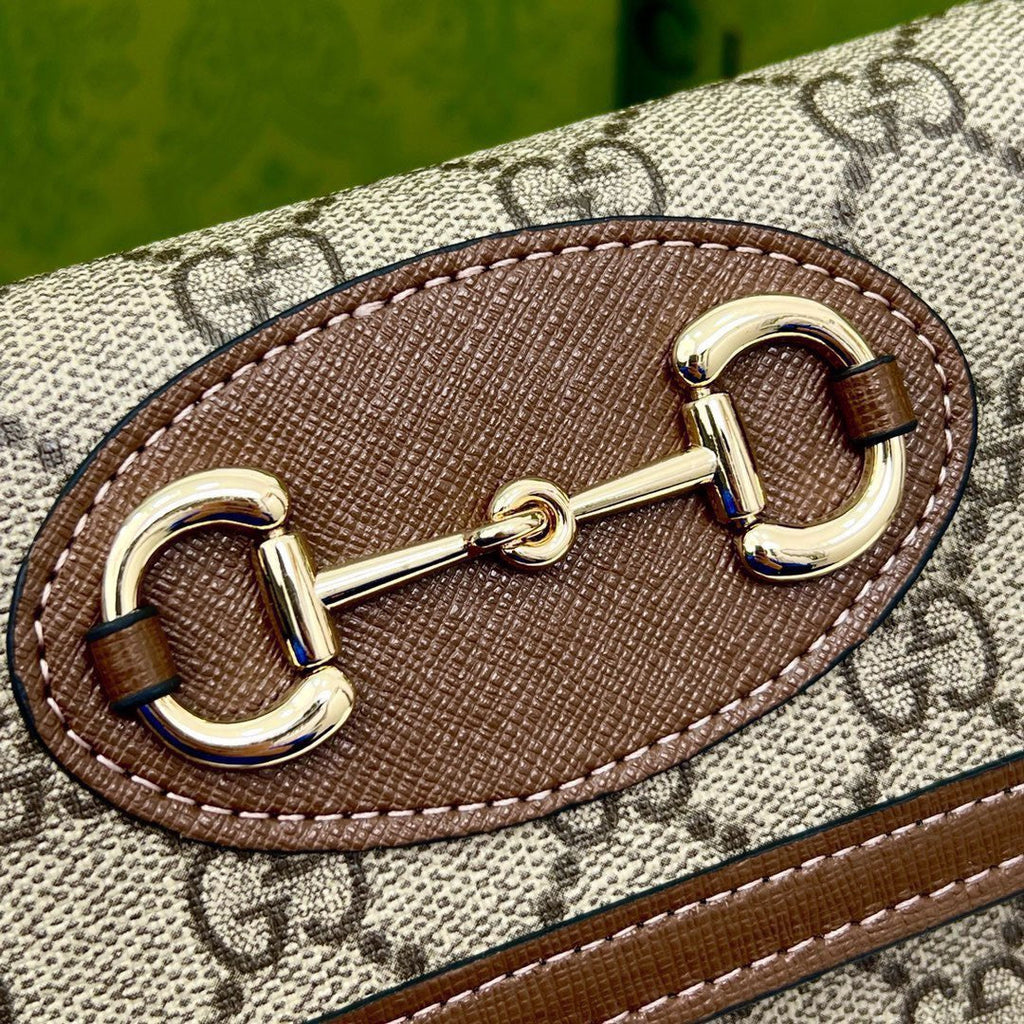 Gucci Brown Saddle Buckle Handbag