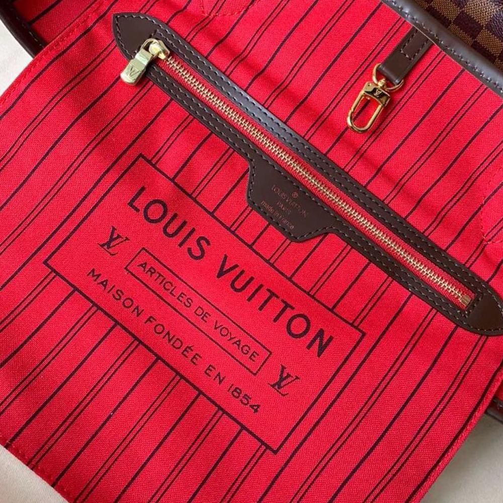 Louis Vuitton Damier Ebene Neverfull MM Tote Bag