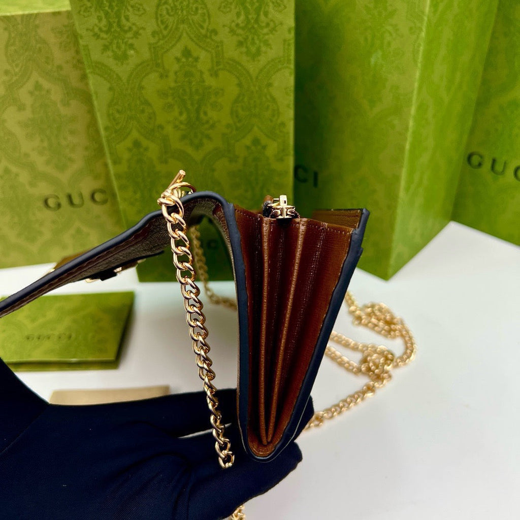 Gucci Brown Saddle Buckle Handbag
