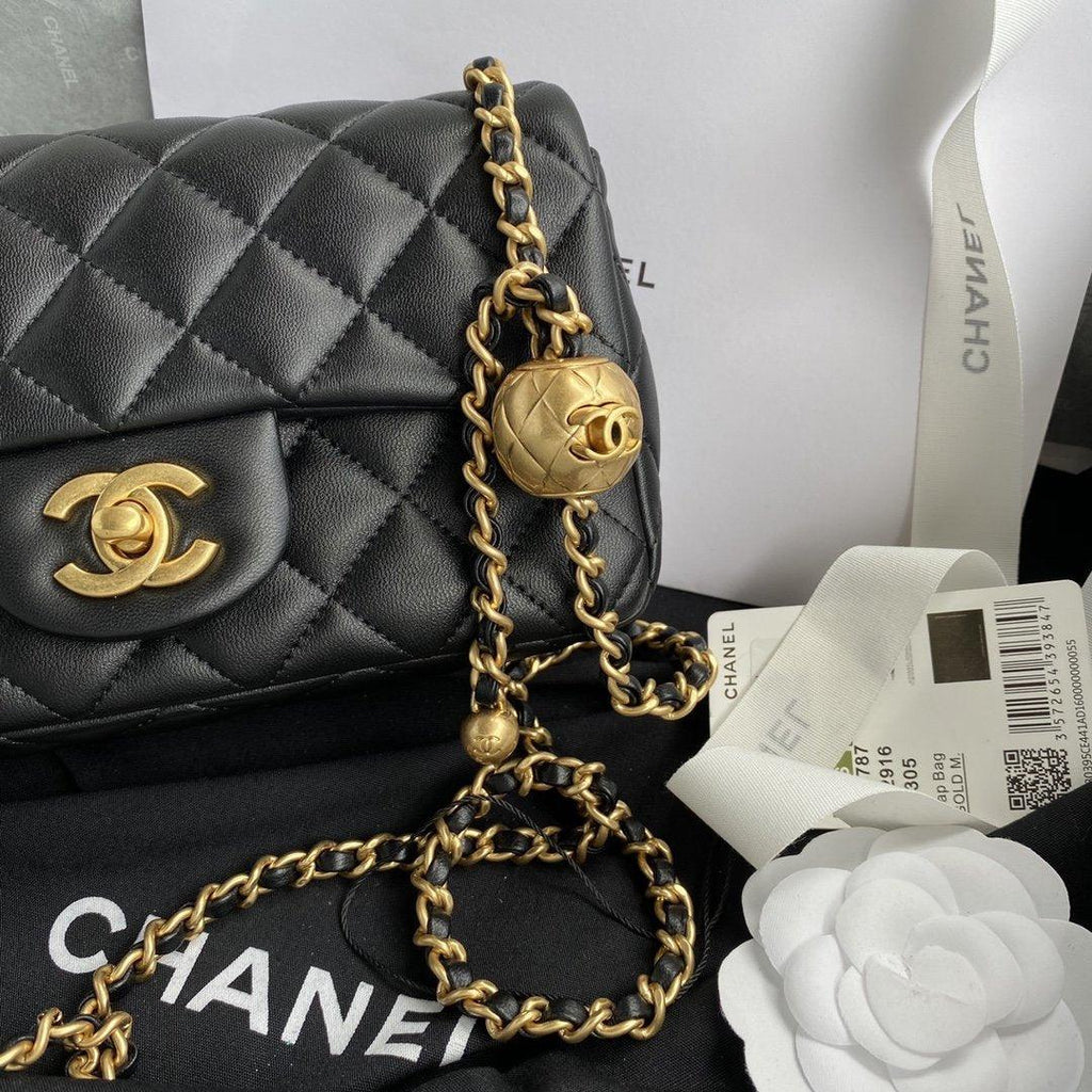 Chanel Pearl Crush Mini Flap Bag - Black