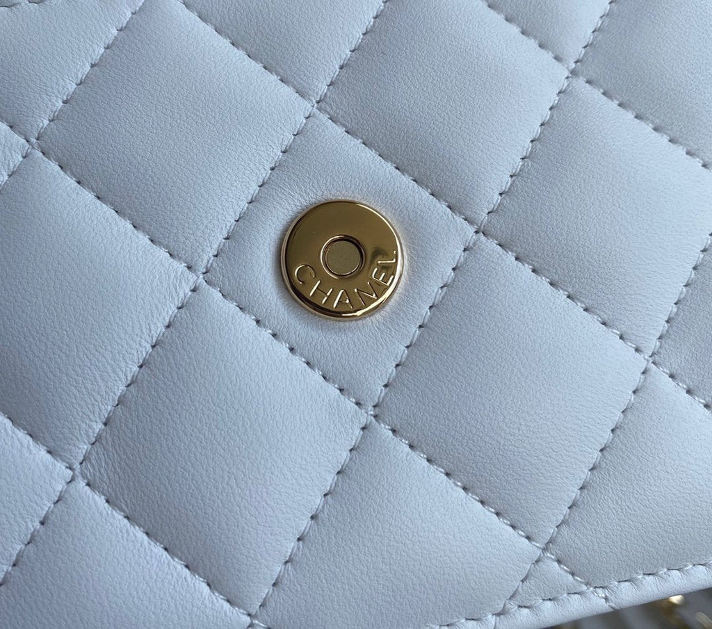 Chanel Wallet On Chain WOC White