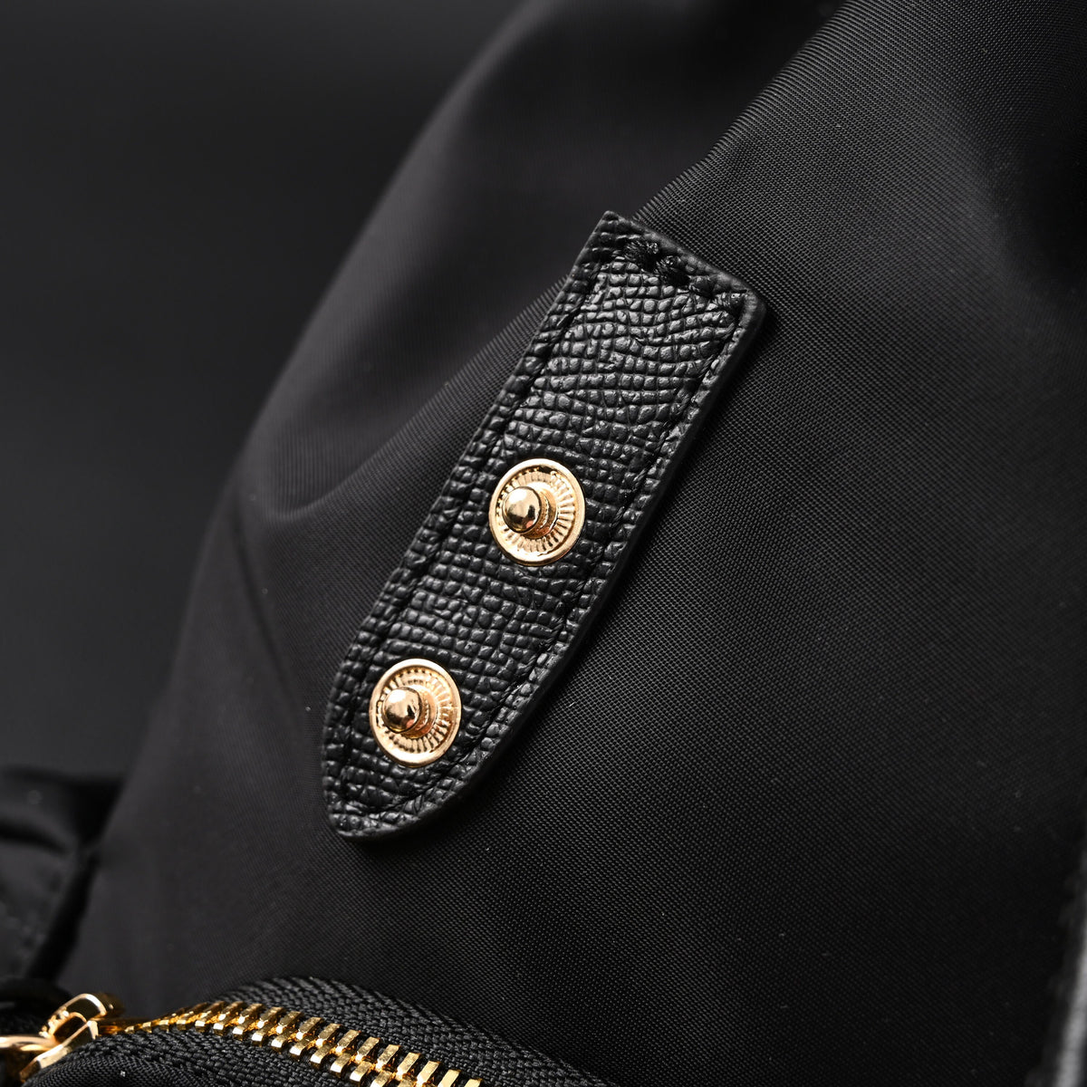 Burberry the Rucksack – Black Nylon & Leather Backpack with Gold-Tone Hardware - Black with Gold Accents
