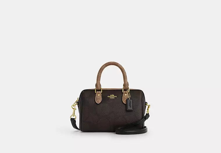Mini Rowan Crossbody Bag Signature Canvas - Walnut