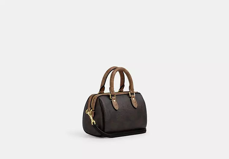 Mini Rowan Crossbody Bag Signature Canvas - Walnut
