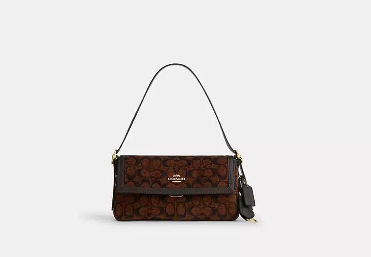Coach Etta Small Flap Shoulder Bag in Signature Chenille
