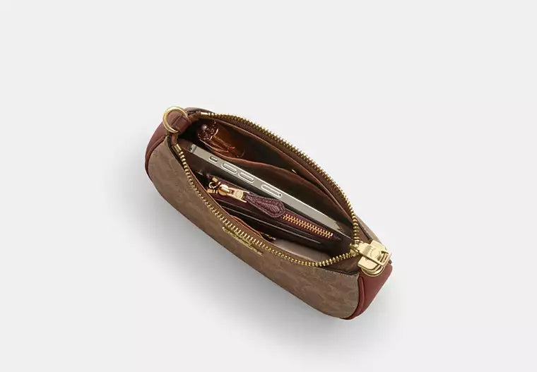 Teri Mini Crossbody Bag in Signature Canvas - Tan/Brown