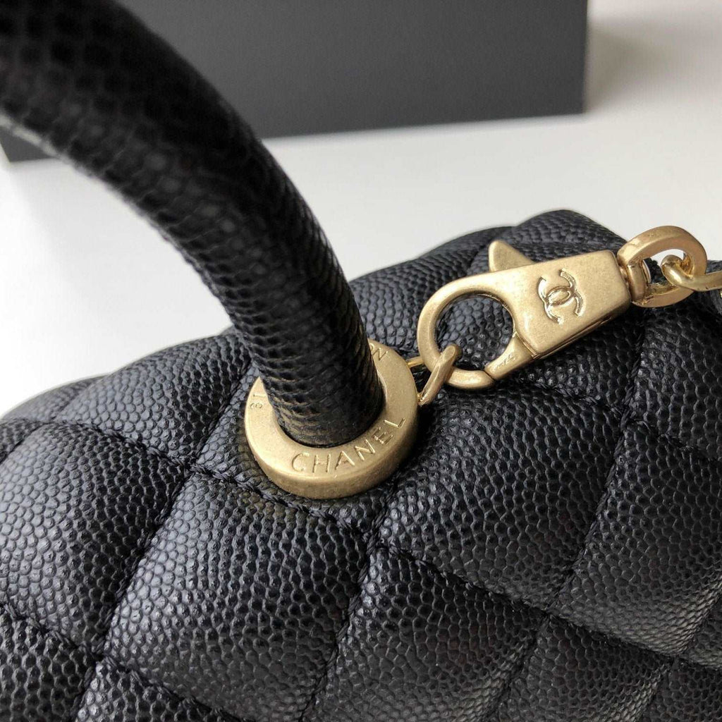 Chanel Small Flap Bag with Coco Handle - Black with Black Hardware