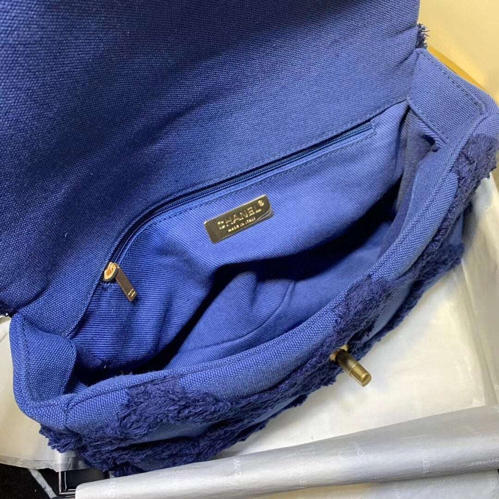 Chanel 19 Denim Medium Flap Bag - Blue